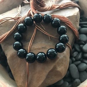 Black bead bracelet